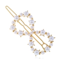 Elegant infinity shaped hair clip with white pearls and a polished golden finish - White (WFJ009)