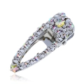 Barrette BB argentée ornée de strass brillants et de cristaux étoilés sur fond blanc - Barrette Étoile Iridescente Argent (WFJ033-AB-Argent)