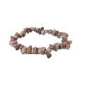 Dettaglio di pietre di cristallo rosa naturale irregolare e bracciale elastico - Peso Approssimativo: 13 Grammi / Rodocrosite