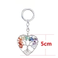 Llavero Árbol de la Vida de corazón con piedras naturales y alambre enrollado, mide 5cm - 7 Piedras de Chakra Corazón Disperso