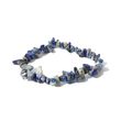 Dettaglio del bracciale elastico con scaglie di pietra naturale di lapislazzuli blu - Peso Approssimativo: 13 Grammi / Lapislazzulo