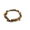 Natural tiger eye crystal chip stone stretch bracelet with irregular brown stones - Weight Approximately 13 Grams / Yellow Tiger Eye