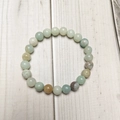 Elastic 8mm natural stone beaded bracelet with amazonite and agate for men and women - Amazonite