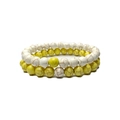 Dettaglio dei braccialetti con perline di turchese bianco e giallo da 8mm opaco - 8mm / Turchese Bianco E Turchese Giallo