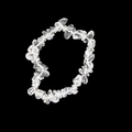 Bracciale elastico con perline irregolari in pietra di quarzo trasparente naturale - Peso Approssimativo: 13 Grammi / Bianco trasparente