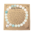 Pulsera de cuentas coloridas con dije de corazón y tarjeta de felicitación de cumpleaños - Con Tarjeta / Amazonita