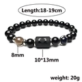 Tierkreiszeichen-Armband mit blauem Goldfluss und Waage-Anhänger auf weißem Hintergrund - Waage / 8mm Perlen