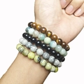 Vijfdelige kralenarmbandenset met natuurlijke tijgeroogstenen en marmeren texturen - 8mm / 5-delige Multi-Materiaal Set (style4)
