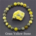 Detalle de pulsera de cuentas amarillas de 8mm con cristal de piedra mineral en bruto - Turquesa Amarilla