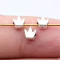Silver crown spacer beads made of zinc alloy for DIY jewelry making on gold wire - Antique Silver