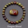 8mm natural dragon blood jasper beaded elastic bracelet with red and green mineral textures - Dragon Blood Stone