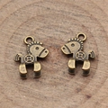 Vintage bronze-tone horse pendants with traditional coin pattern for DIY jewelry crafts - Antique Bronze