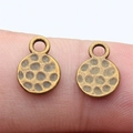 Hammered circular zinc alloy pendant charms for DIY jewelry making in antique brass finish - Antique Bronze