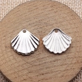 Polierte silberne Muschel-Anhänger für DIY-Schmuck mit Vintage-Muschel-Struktur - Weißgold