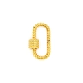 Macro view of gold-plated oval screw clasp with twisted rope texture for DIY jewelry - Twisted Oval Clasp (A3)