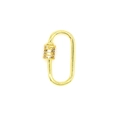 Detail of gold oval jewelry screw clasp with glittering zircon stones for DIY necklaces - Rhinestone Oval Clasp (A5)