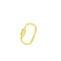 Polished gold oval screw lock carabiner clasp for DIY jewelry making and necklaces - Polished Oval Clasp (A4)