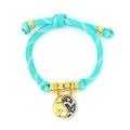 Magnetic Tai Chi couple bracelet with sun moon zircon and woven turquoise cord - Turquoise Taichi Style (B3)