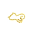 Golden cat-shaped screw lock with sparkling crystal pavé details for jewelry making - Rhinestone Cat Head Clasp (A8)