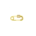 Macro detail of gold safety pin jewelry clasp with crystal pavé cylinder charm - Rhinestone Pin Clasp (A7)