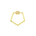 Macro shot of gold geometric pentagon screw clasp with shimmering micro-set zircon stones - Rhinestone Pentagon Clasp (A6)