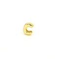 Close-up of polished gold-plated C-letter charm bead with hole for DIY jewelry making - Letter C Component