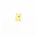 Close-up of polished gold-plated letter H pendant accessory for DIY bracelets - Letter H Component