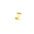 Detailed view of a 3D polished gold letter J charm accessory for DIY bracelets - Letter J Component