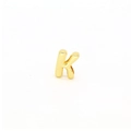 Detailed view of bubble style gold letter K charm with high-polished metallic surface - Letter K Component