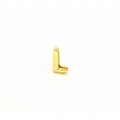 Detailed view of polished gold-plated letter L pendant charm with smooth rounded edges - Letter L Component