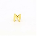 Close-up of golden letter M charm with polished finish for DIY jewelry bracelet - Letter M Component