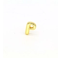 Polished gold plated letter P alphabet charm bead with side hole for DIY jewelry making - Letter P Component
