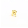Polished gold-plated letter R charm with side hole for DIY jewelry and bracelet making - Letter R Component