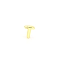 Detailed view of 3D puffy golden letter T charm for DIY jewelry and bracelets - Letter T Component