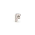 Macro shot of silver letter F charm with pave-set cubic zirconia for DIY jewelry - DIY Letter Charm-F / Silver Rhinestone Letter F