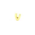 Detailed close-up of a gold-plated letter U pendant charm for DIY jewelry bracelets - Letter V Component