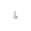 Detailed view of silver cubic zirconia paved letter L charm pendant with minimalist style - DIY Letter Charm-L / Silver Rhinestone Letter L