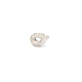 Macro shot of micro-paved cubic zirconia alphabet Q pendant in white gold finish - DIY Letter Charm-Q / Silver Rhinestone Letter Q