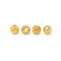 Hohle runde Metallperlen mit 18k Vergoldung für DIY Schmuckherstellung - 4mm / Gold