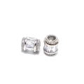 Makro-Detail von Charm-Anhängern aus 925er Sterlingsilber mit Zirkonia-Mikropavé-Besatz - 12x9.5mm(Loch 4.5mm) / Weiß