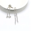 Silver 18K gold plated adjustable slider bracelet chain with micro-pave cubic zirconia - Silver