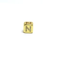 Goldener Würfelanhänger mit Buchstabe N und funkelnden Strasssteinen für Armband - Anhänger Ohne Kette-N