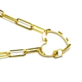Detail der goldenen Büroklammerkette mit weißem Herzanhänger aus Tropföl - Weiße Herz-Halskette