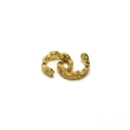 Detailed view of a gold chain link ear cuff with micro-pave sparkling crystals - Chain Style / Gold