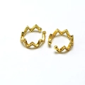 Close-up of golden zigzag ear cuff with sparkling pavé cubic zirconia details - Zigzag Style / Gold