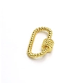 Macro detail of a twisted rope texture metal screw clasp for DIY jewelry designs - Gold Twisted Oval Clasp