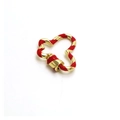 Detail of red and gold enamel heart screw lock clasp for DIY jewelry making and chains - Red Spiral Heart