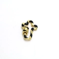 Macro detail of gold and black screw clasp connector for DIY jewelry necklaces - Black Irregular Shape