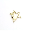Close-up of star-shaped gold screw clasp with white enamel stripes for DIY jewelry making - White Star