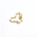 Detailed macro view of heart-shaped screw clasp for DIY jewelry in gold and white - White Spiral Heart